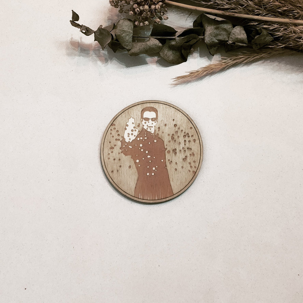 Set of 4 The Matrix Wooden Coasters - Handmade Gift - Housewarming - Wood Kitchenware